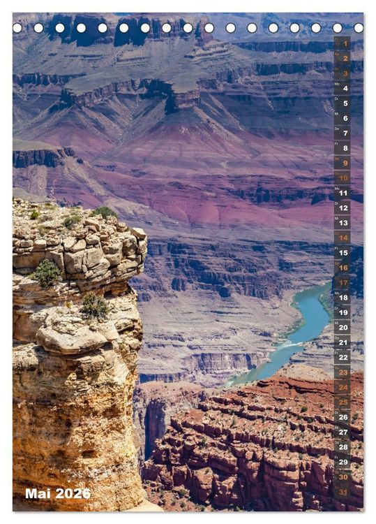 Produktbild: GRAND CANYON Imposante Aussichten (Tischkalender 2026 DIN A5 hoch), CALVENDO Monatskalender
