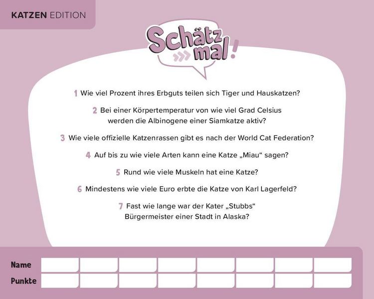 Produktbild: Sch&auml;tz mal! Katzen Edition