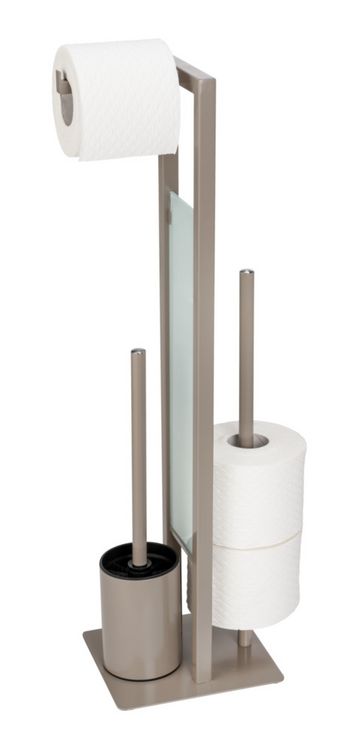 Produktbild: Stand WC-Garnitur Mod. Rivalta Taupe, Platte aus Sicherheitsglas