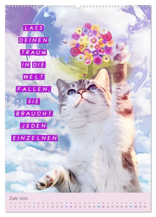 Produktbild: Traum Spruchkalender - Artwork (Wandkalender 2026 DIN A2 hoch), CALVENDO Monatskalender