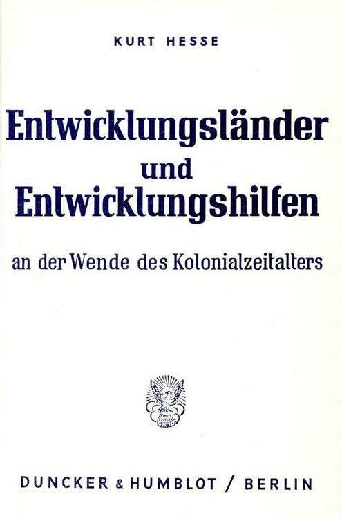 Produktbild: Entwicklungsl&auml;nder und Entwicklungshilfen an der Wende des Kolonialzeitalters.