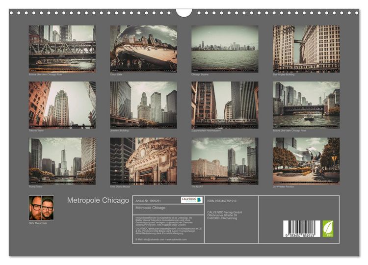 Produktbild: Metropole Chicago (Wandkalender 2026 DIN A3 quer), CALVENDO Monatskalender