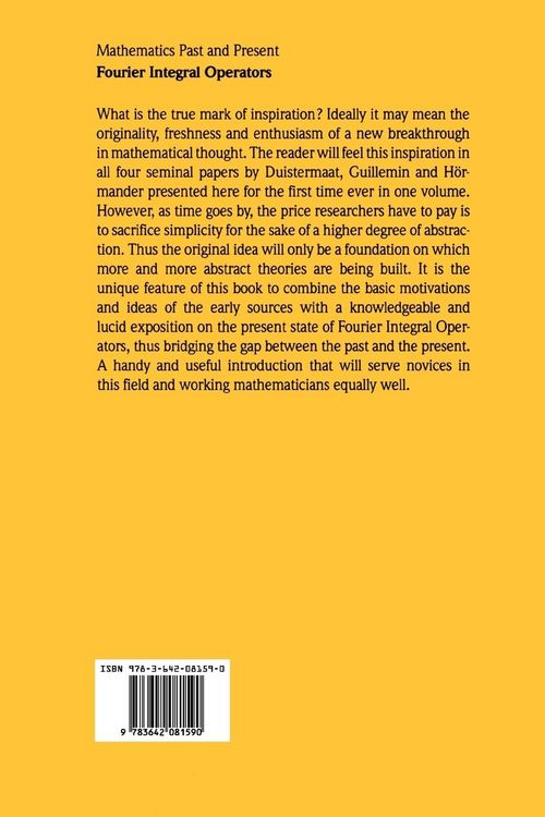 Produktbild: Mathematics Past and Present Fourier Integral Operators