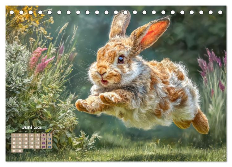 Produktbild: Kaninchenportraits &ndash; Szenen voller Charme (Tischkalender 2026 DIN A5 quer), CALVENDO Monatskalender
