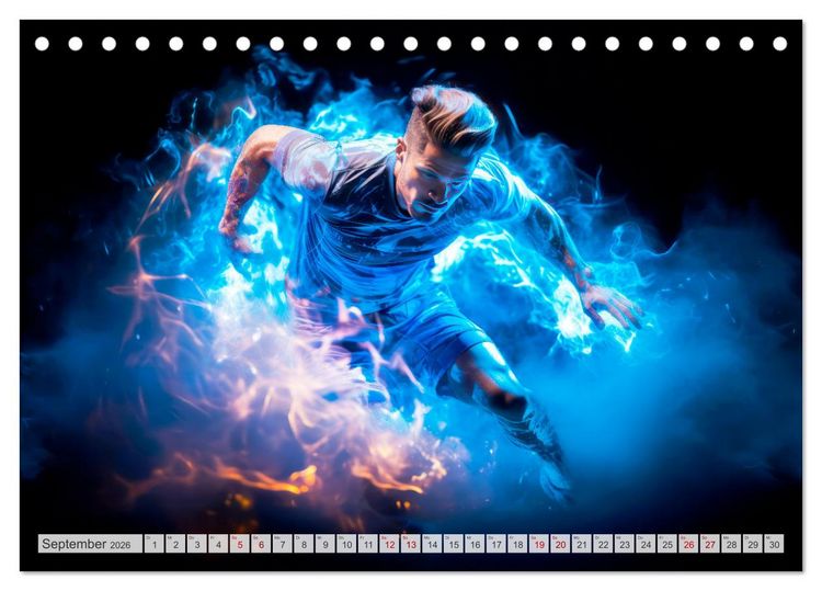 Produktbild: FU&szlig;BALLFIEBER Dynamische Szenen (Tischkalender 2026 DIN A5 quer), CALVENDO Monatskalender