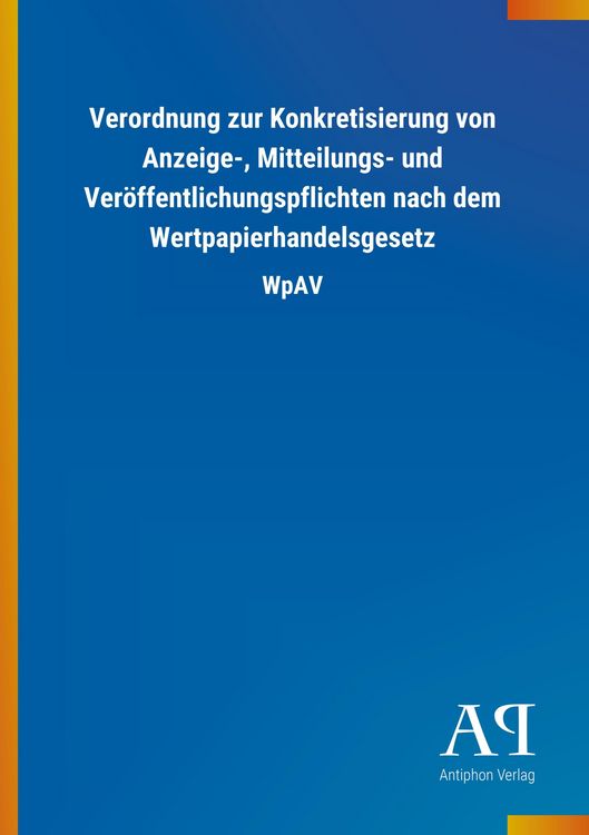 Produktbild: Verordnung zur Konkretisierung von Anzeige-, Mitteilungs- un