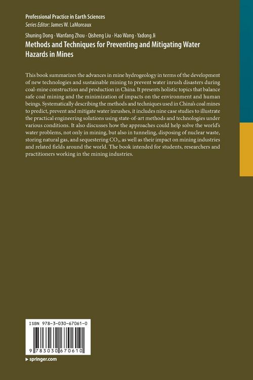Produktbild: Methods and Techniques for Preventing and Mitigating Water Hazards in Mines
