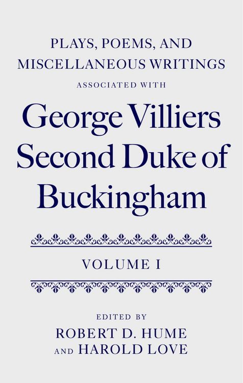 Produktbild: Plays, Poems, and Miscellaneous Writings associated with George Villiers, Second Duke of Buckingham