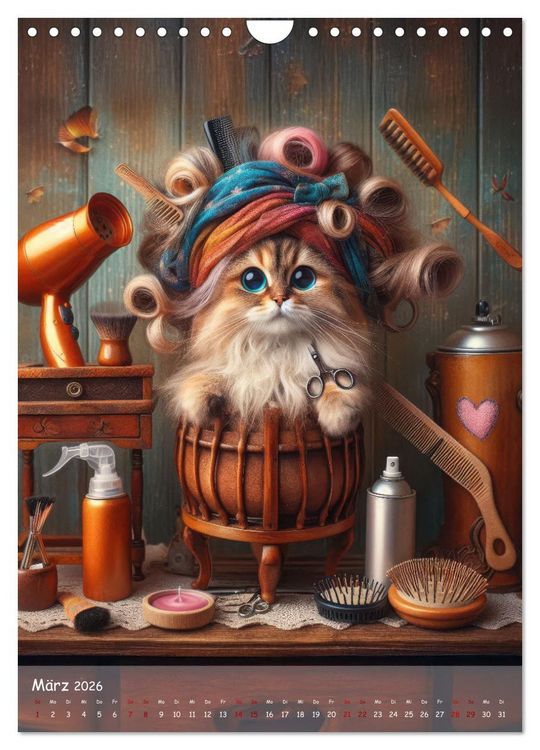 Produktbild: Katzen im Boho-Look - Ein Jahr voller Vielfalt und Charme mit niedlichen Samtpfoten (Wandkalender 2026 DIN A4 hoch), CALVENDO Monatskalender