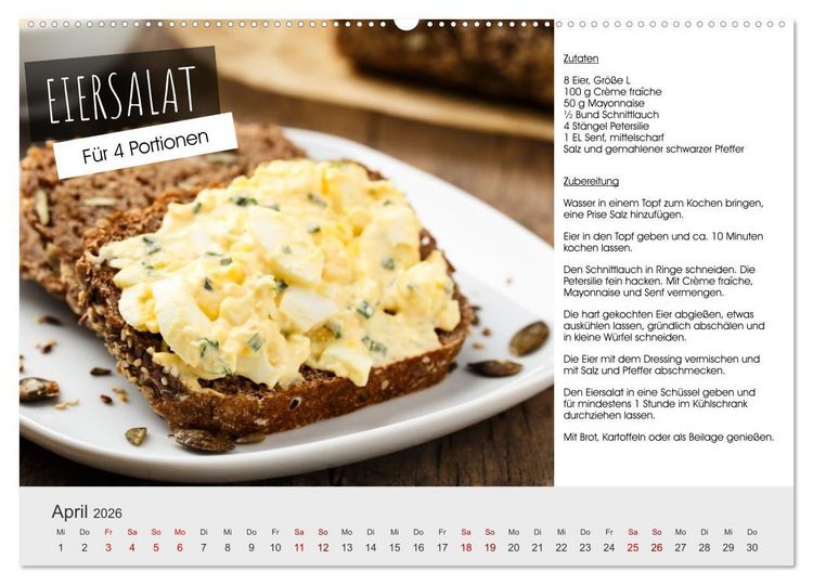 Produktbild: Vegetarisch - leicht und lecker (Wandkalender 2026 DIN A2 quer), CALVENDO Monatskalender