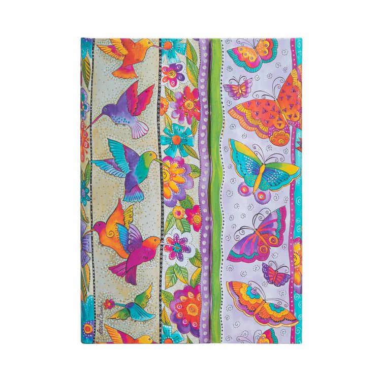 Produktbild: Hardcover Notizbuch Kolibri und Schmetterlinge, Midi, Unliniert