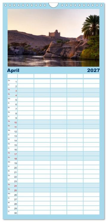 Produktbild: Familienplaner 2027 - &Auml;gypten mit 5 Spalten (Wandkalender, 21 x 45 cm) CALVENDO