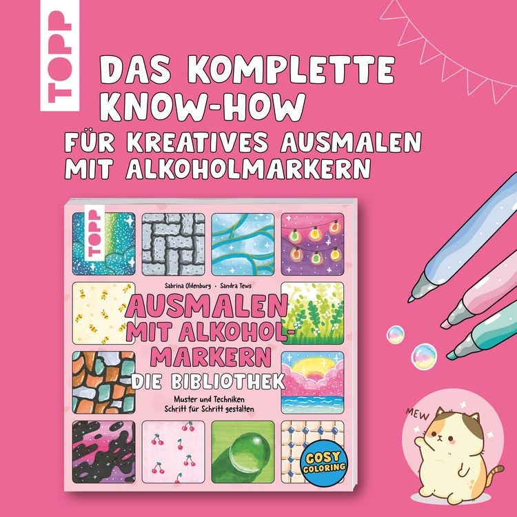 Produktbild: Ausmalen mit Alkoholmarkern - die Bibliothek