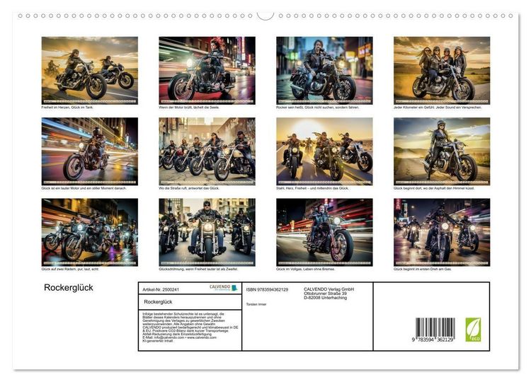 Produktbild: Rockergl&uuml;ck (hochwertiger Premium Wandkalender 2027 DIN A2 quer), Kunstdruck in Hochglanz