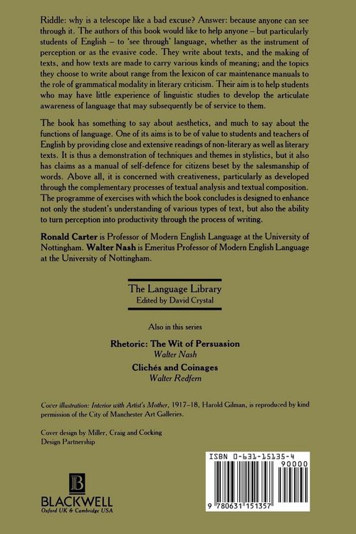 Produktbild: Carter, R: Seeing Through Language