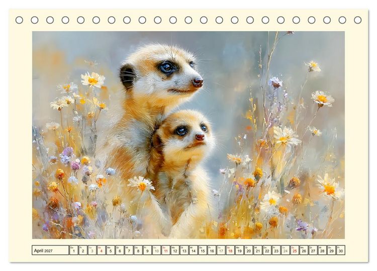 Produktbild: Erdm&auml;nnchen. Kleine Helden der Savanne (Tischkalender 2027 DIN A5 quer), CALVENDO Monatskalender