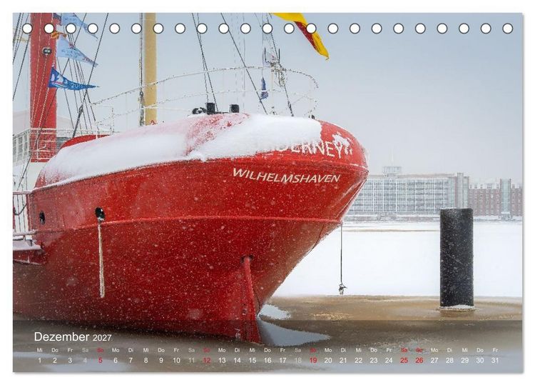 Produktbild: Schifffahrt entlang der Jade zwischen Wilhelmshaven und Hooksiel (Tischkalender 2027 DIN A5 quer), CALVENDO Monatskalender