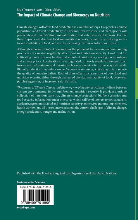 Produktbild: The Impact of Climate Change and Bioenergy on Nutrition