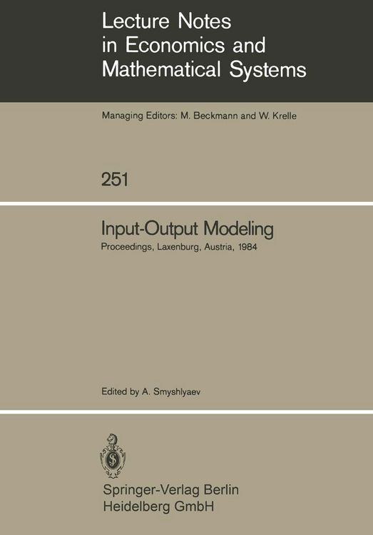 Produktbild: Input-Output Modeling