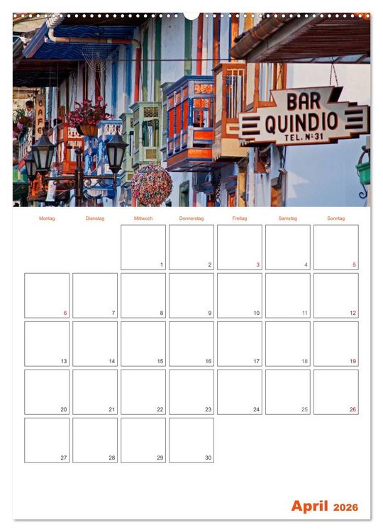 Produktbild: HOMMAGE AN KOLUMBIEN (hochwertiger Premium Wandkalender 2026 DIN A2 hoch), Kunstdruck in Hochglanz
