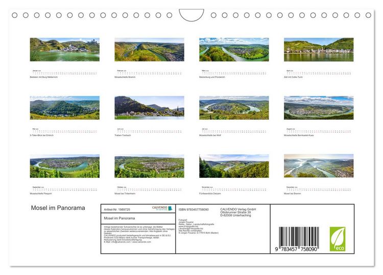 Produktbild: Mosel im Panorama (Wandkalender 2026 DIN A4 quer), CALVENDO Monatskalender