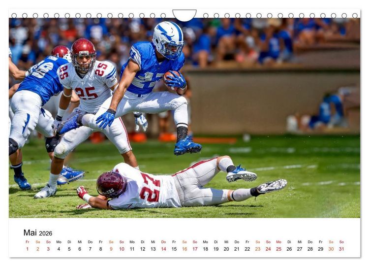 Produktbild: American Football - Touchdown durchs Jahr (Wandkalender 2026 DIN A4 quer), CALVENDO Monatskalender