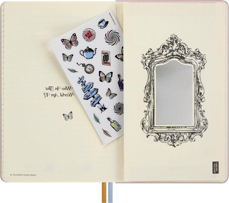 Produktbild: Moleskine Alice im Wunderland Notizbuch limitierte Ausgabe, L/A5, liniert, fester Einband, wiederverwendbare thematische Box