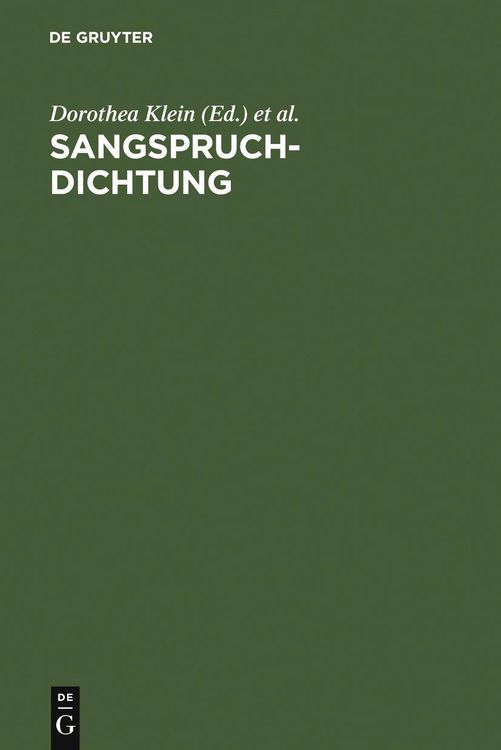 Produktbild: Sangspruchdichtung