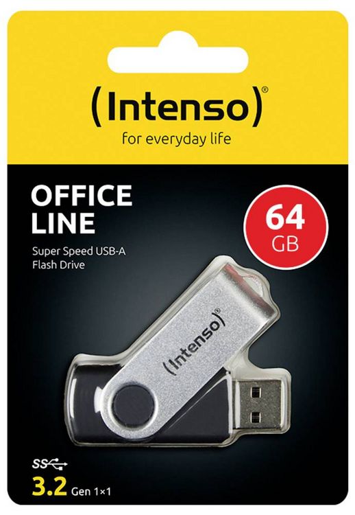 Produktbild: Intenso USB-Stick 3.2 Gen1 Office Line 64GB Schwarz 3543490