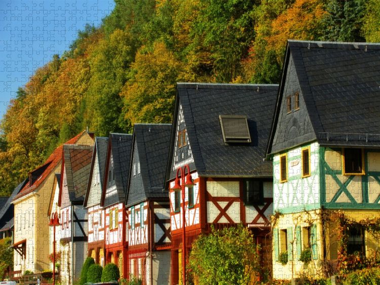 Produktbild: CALVENDO Puzzle Ein Motiv aus dem Kalender Bad Schandau - Im Herzen der S&auml;chsischen Schweiz | 1000 Teile Lege-Gr&ouml;&szlig;e 64x48cm Foto-Puzzle f&uuml;r gl&uuml;ckliche