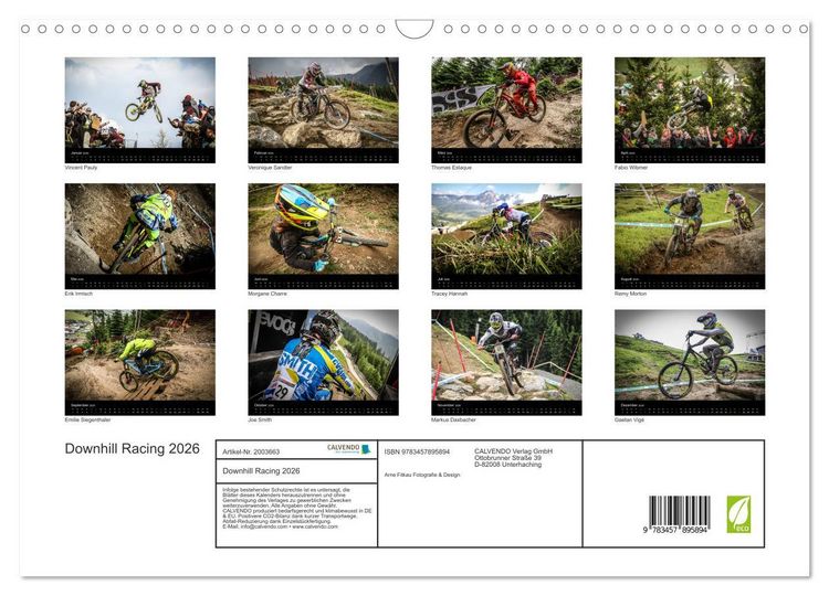 Produktbild: Downhill Racing 2026 (Wandkalender 2026 DIN A3 quer), CALVENDO Monatskalender