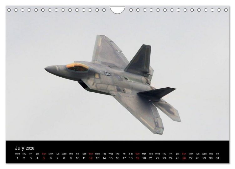Produktbild: Lockheed Martin F-22A Raptor (Wall Calendar 2026 DIN A4 landscape), CALVENDO 12 Month Wall Calendar