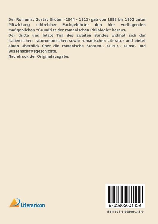 Produktbild: Grundriss der romanischen Philologie