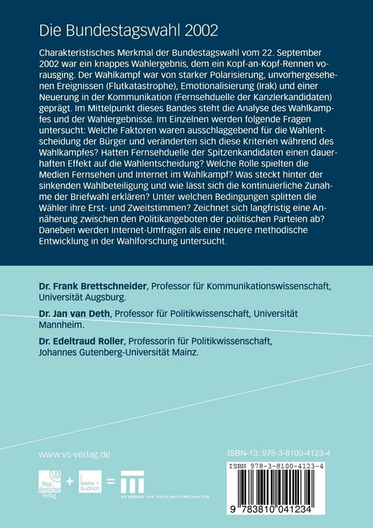 Produktbild: Die Bundestagswahl 2002