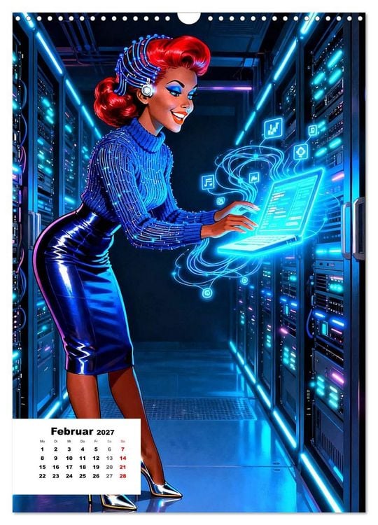 Produktbild: Neon-Girls (Wandkalender 2027 DIN A3 hoch), CALVENDO Monatskalender
