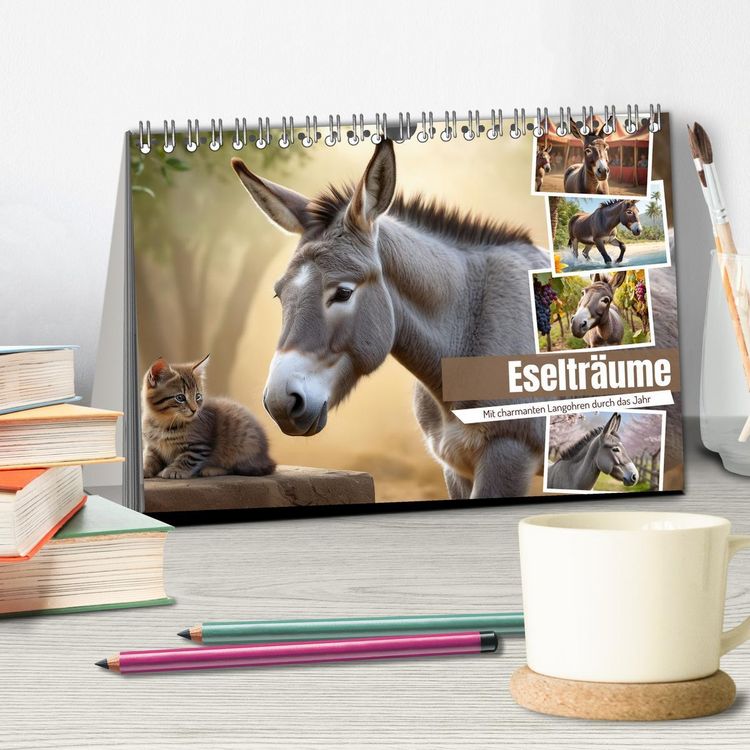 Produktbild: Eseltr&auml;ume (Tischkalender 2026 DIN A5 quer), CALVENDO Monatskalender