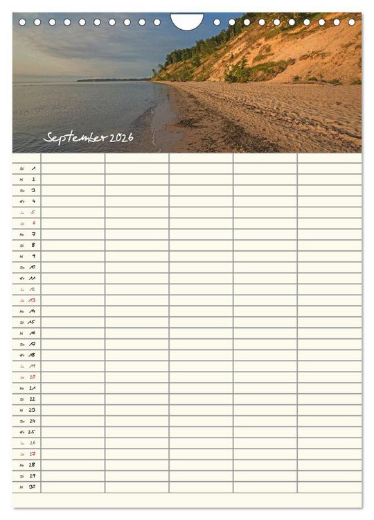 Produktbild: R&uuml;gen - Urlaubsparadies an der Ostsee - Familienplaner (Wandkalender 2026 DIN A4 hoch), CALVENDO Monatskalender
