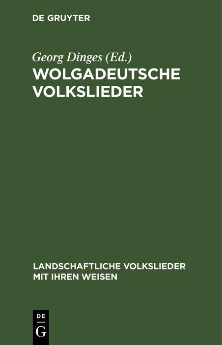 Produktbild: Wolgadeutsche Volkslieder