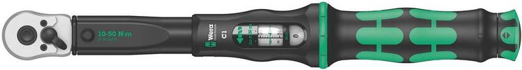 Produktbild: Wera Click-Torque C 1 05075620001 Drehmomentschl&uuml;ssel mit Umschaltknarre 1/2" (12.5 mm) 10 - 50 Nm