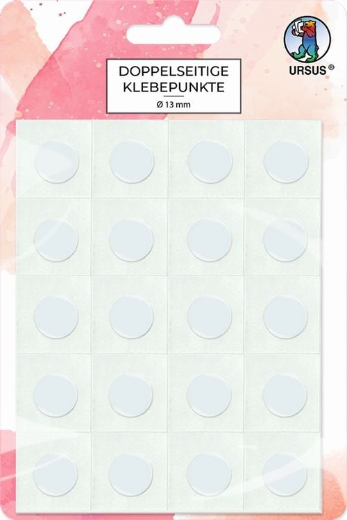 Produktbild: URSUS Bastelzubeh&ouml;r Doppelseitige Klebepunkte, &Oslash; 13 mm, 100 Klebebunkte