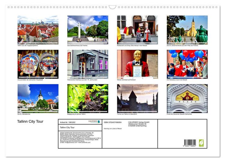 Produktbild: Tallinn City Tour (Wandkalender 2026 DIN A2 quer), CALVENDO Monatskalender