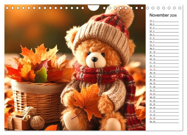 Produktbild: Teddys - Die Jahresreise der KI-Teddyb&auml;ren (Wandkalender 2026 DIN A4 quer), CALVENDO Monatskalender
