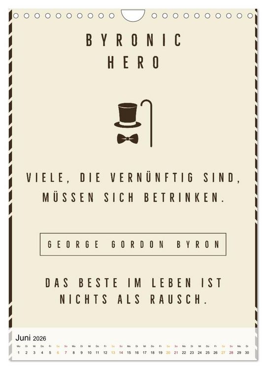 Produktbild: Dichter als Goethe - Der literarische Alkohol-Kalender (Wandkalender 2026 DIN A4 hoch), CALVENDO Monatskalender