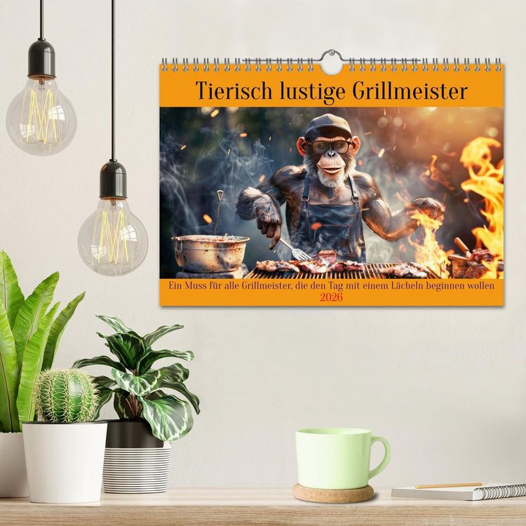 Produktbild: Tierisch lustige Grillmeister (Wandkalender 2026 DIN A4 quer), CALVENDO Monatskalender