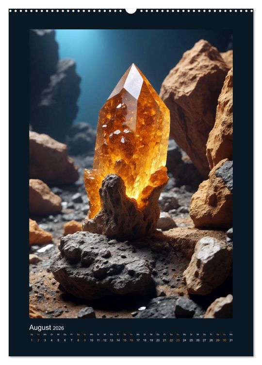 Produktbild: Fantastische Mineralien - Geheimnisvolle Sch&auml;tze (Wandkalender 2026 DIN A2 hoch), CALVENDO Monatskalender