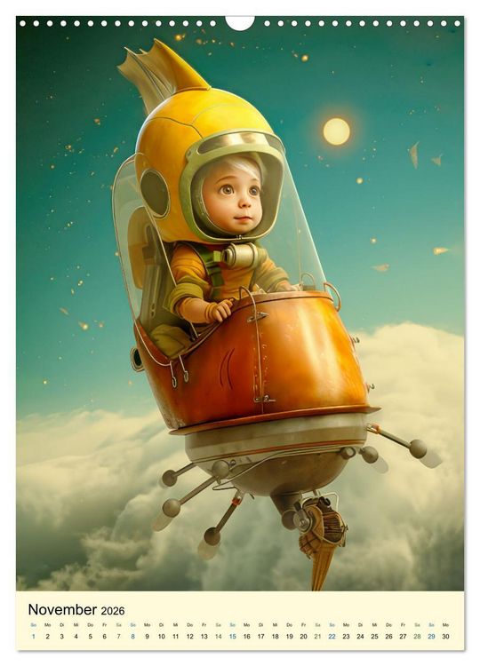 Produktbild: Raketenbabies - Humoristische KI-Bilder (Wandkalender 2026 DIN A3 hoch), CALVENDO Monatskalender