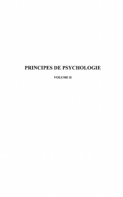 Produktbild: Principes de psychologie-volume 2