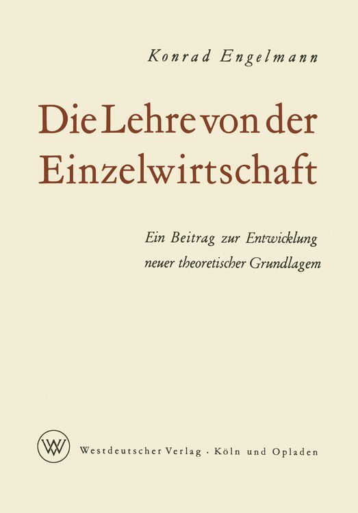 Produktbild: Die Lehre von der Einzelwirtschaft