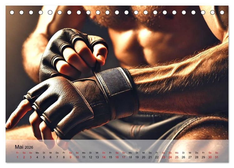 Produktbild: MMA Germany - Mixed Martial Arts Power (Tischkalender 2026 DIN A5 quer), CALVENDO Monatskalender