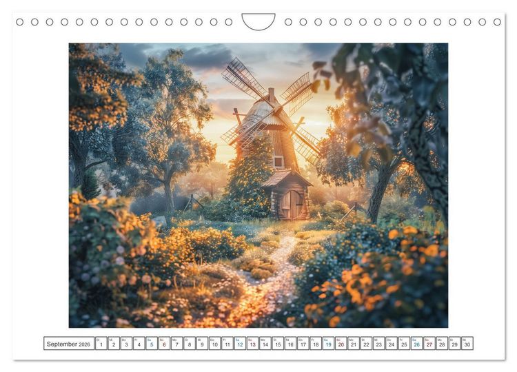 Produktbild: Im Reich der Windm&uuml;hlen (Wandkalender 2026 DIN A4 quer), CALVENDO Monatskalender